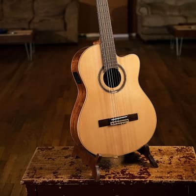 Ortega Guitars 6 String Performer Series Solid Top Slim Neck Acoustic-Electric Nylon Classical Guitar w/Bag, Right (RCE138SN) image 15