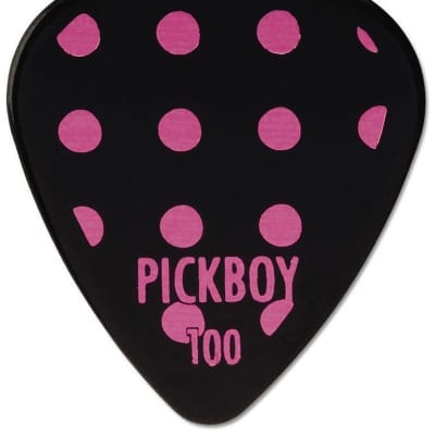 Pickboy Pink Dots on Black Celltex Guitar/Bass Picks 0.75mm (10pk) image 1