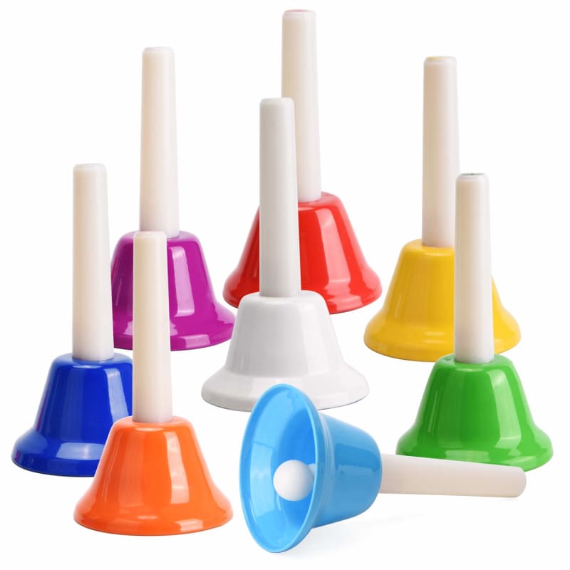 Hand Bell Set For Kids, 8 Notes Diatonic Colorful Handbells Musical Bells  With Songbook For Kids Toddlers Holiday Birthday Gift Preschool Teaching