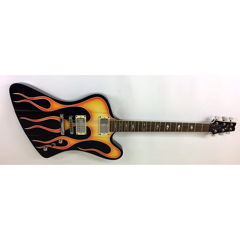 GMP FB Thunderbird Style Guitar w/ Flames and Case! image 1