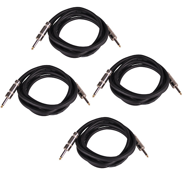 Seismic Audio Q12TW10-4PACK 12-Gauge 2-Conductor 1/4" TRS to 1/4" Speaker Cable - 10' (4-Pack) image 1