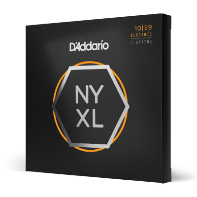 D'Addario NYXL1059 Nickel Wound 7-String Regular Light Electric Guitar Strings NYXL (10-59) image 6