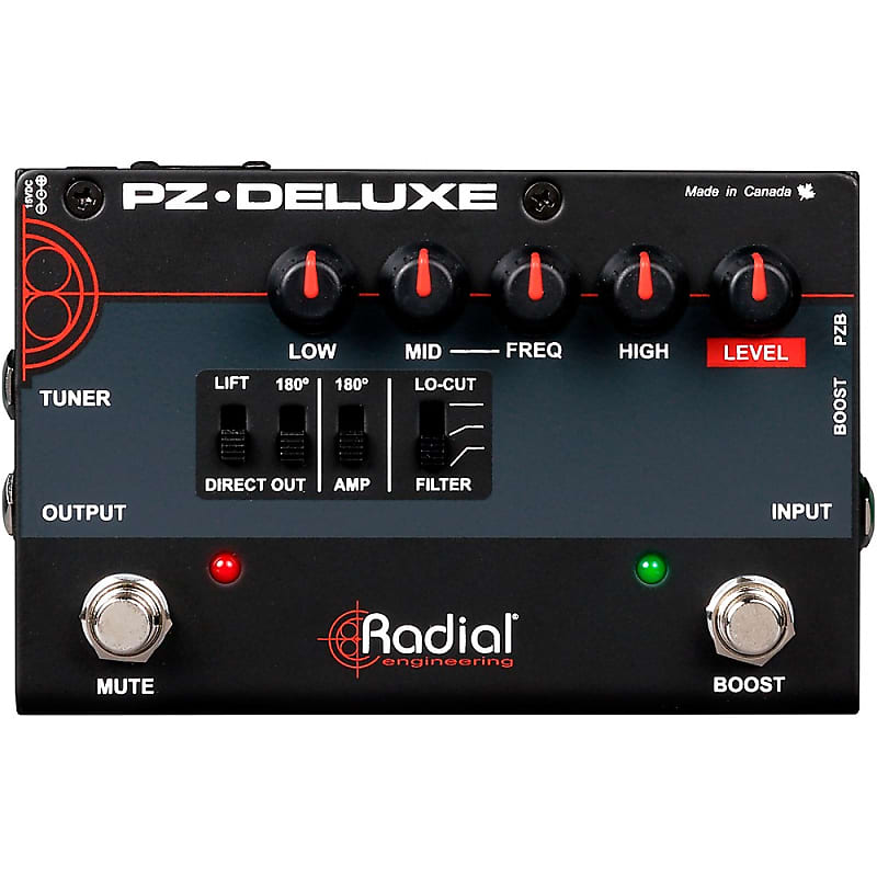 Radial Engineering Pz Deluxe Acoustic Preamp Direct Box Reverb