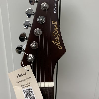 Aria Pro II Mac Deluxe Electric Guitar- Brown - Floor Model w/FREE GUITAR PEDAL image 3