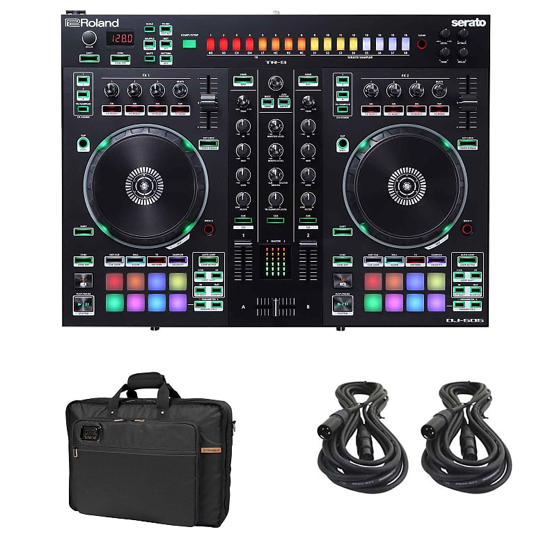 Roland DJ-505 Serato DJ Controller with Strip Light Kit &Roland CB-BDJ505 Black Series Instrument Carry Bag for the DJ-505 DJ Controller image 1
