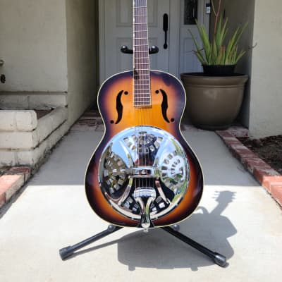Gretsch Rare Gretsch historic series round neck Resonator acoustic guitar G3170  2000 ish Sunburst image 2