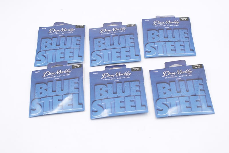 (6) NOS Dean Markley 1046 Cryogenic Activated Blue Steel Reverb