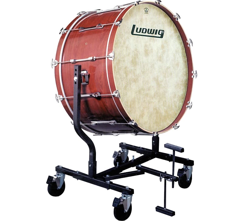 Ludwig LECB86X7GWF 18x36" Mounted Concert Bass Drum with Fiberskyn Heads and LE787 Stand image 1