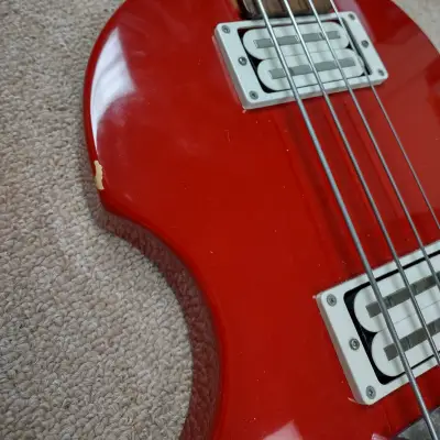 Greco VBS-500 MIJ Beatle-style Bass - Early 2000s, Red image 3