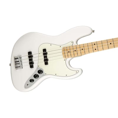 Fender Player Jazz Bass Guitar, Maple FB, Polar White image 3