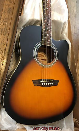 The Washburn WA90CE Dreadnought Cut Away Acoustic Electric with Gig Bag