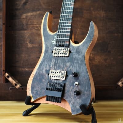 Halo MERUS 7-string Headless Guitar Bare Knuckle Pickups, Buckeye Burl 🤘🏻 for sale
