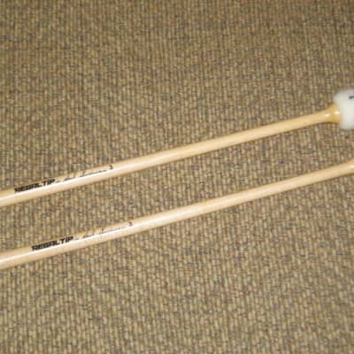ONE pair new old stock (each felt head has a few small round impressions) Regal Tip 603SG (GOODMAN # 3) TIMPANI MALLETS,General - hard inner core covered w/ 3 layers of felt / rock hard maple handles (Produces good round tone & rhythmical articulation) image 4