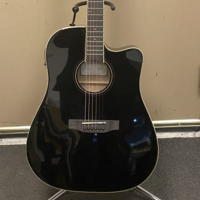 Austin Guitars AA25-DECBK Acoustic Guitar Gloss Black image 1