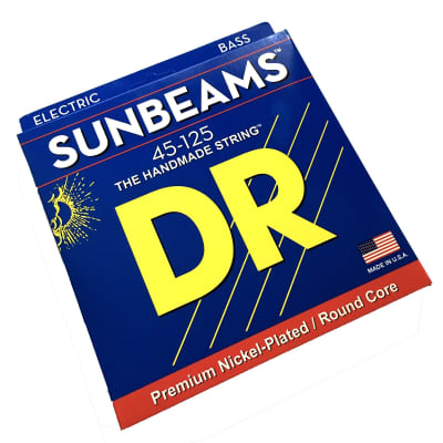 DR NMR5-45 Sunbeams, 5-String (45-125) Bass Strings, Premium Nickel-Plated / Round Core image 1