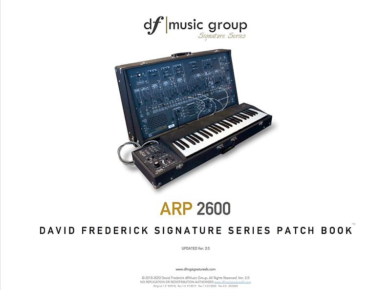 Updated! ARP 2600  df|MG Signature Series 2600 Patch Book image 1