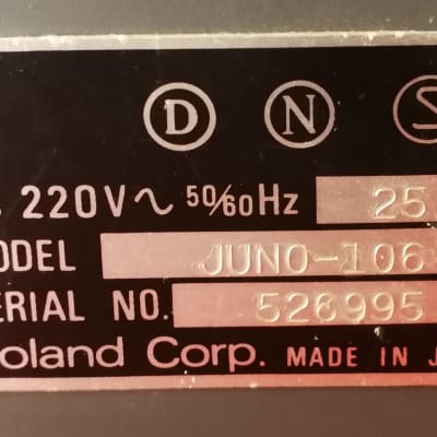 Roland Juno-106 61-Key Programmable Polyphonic Synthesizer 1984 - 1985 - Black image 5