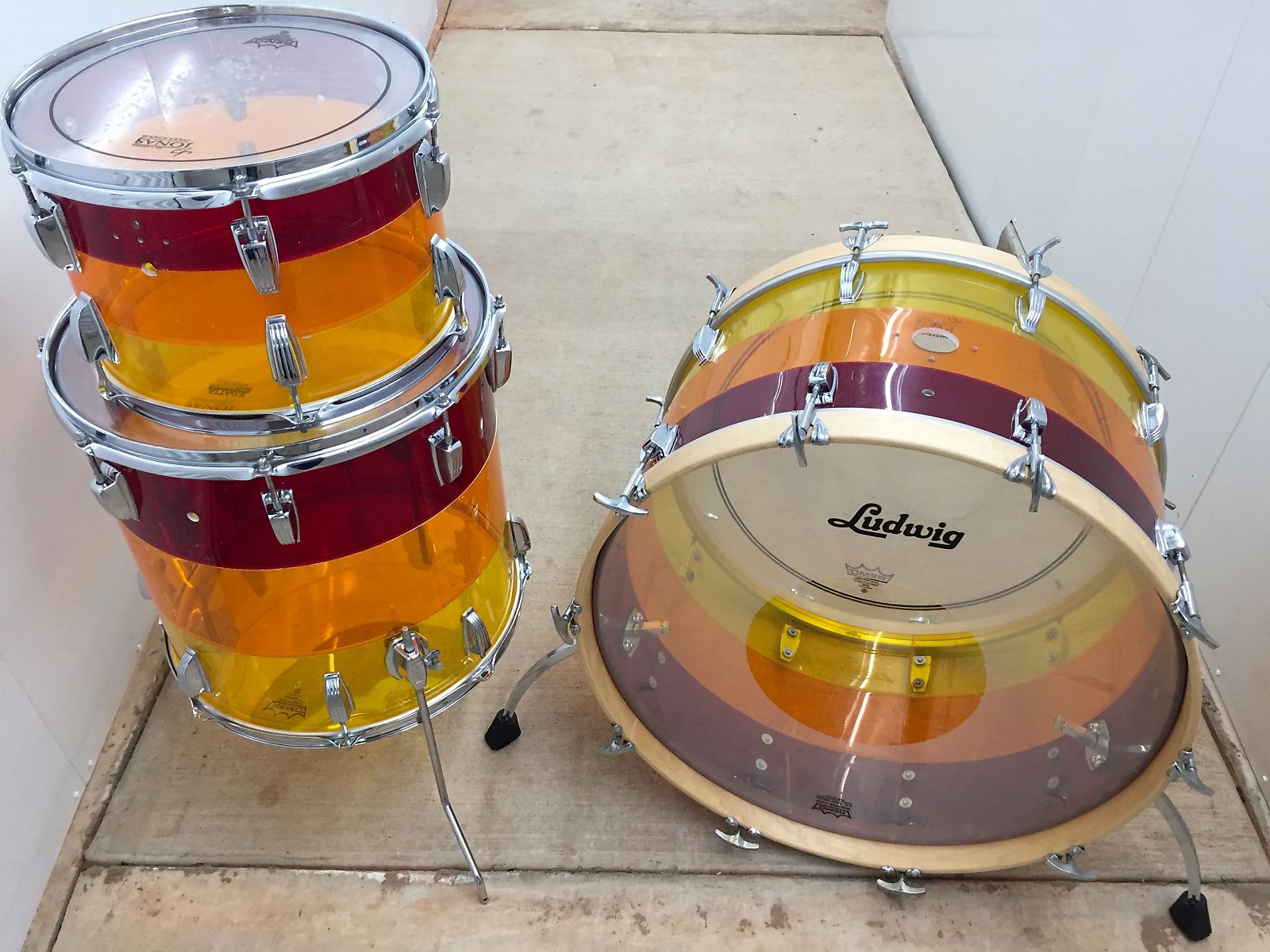 Ludwig Vistalite "Tequila Sunrise" 9x13" / 16x16" / 14x24" Reverb