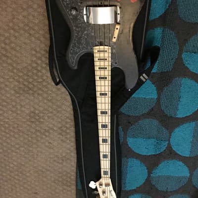 New Panick  Custom shop Road worn  black stain finish Skull and Bones custom precision bass guitar image 3