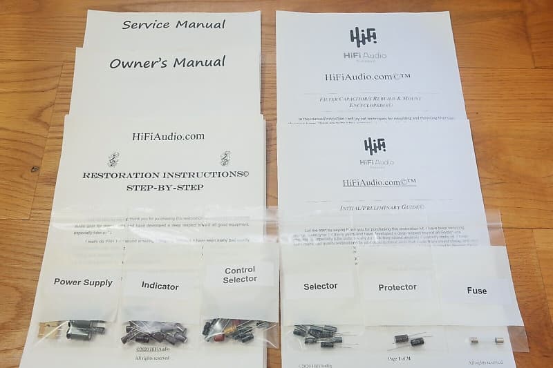 Sansui SE-8 restoration kit filter capacitor repair rebuild fix  			