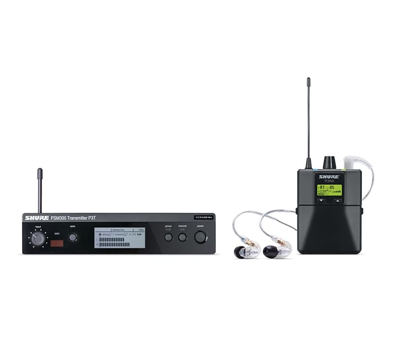 Shure P3TRA215CL PSM 300 Series Wireless In-Ear Monitor System with SE215-CL Earphones - 518-542 MHZ image 1