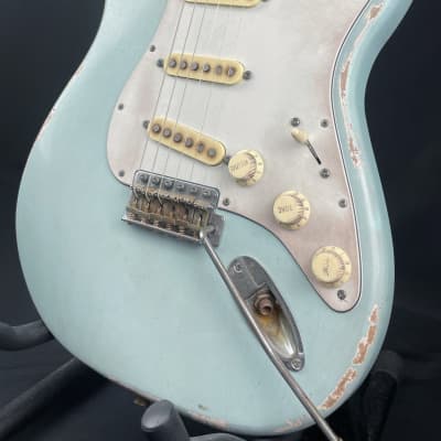 Custom/Hybrid Stratocaster, Relic, Daphne Blue image 3