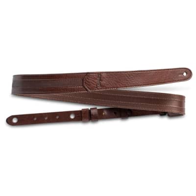 Taylor 4205-15 Slim Leather 1.5 in. Guitar Strap - Chocolate Brown for sale