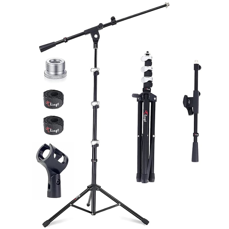 Mic Stand, Portable Microphone Stand, Easygo Microphone Boom Reverb