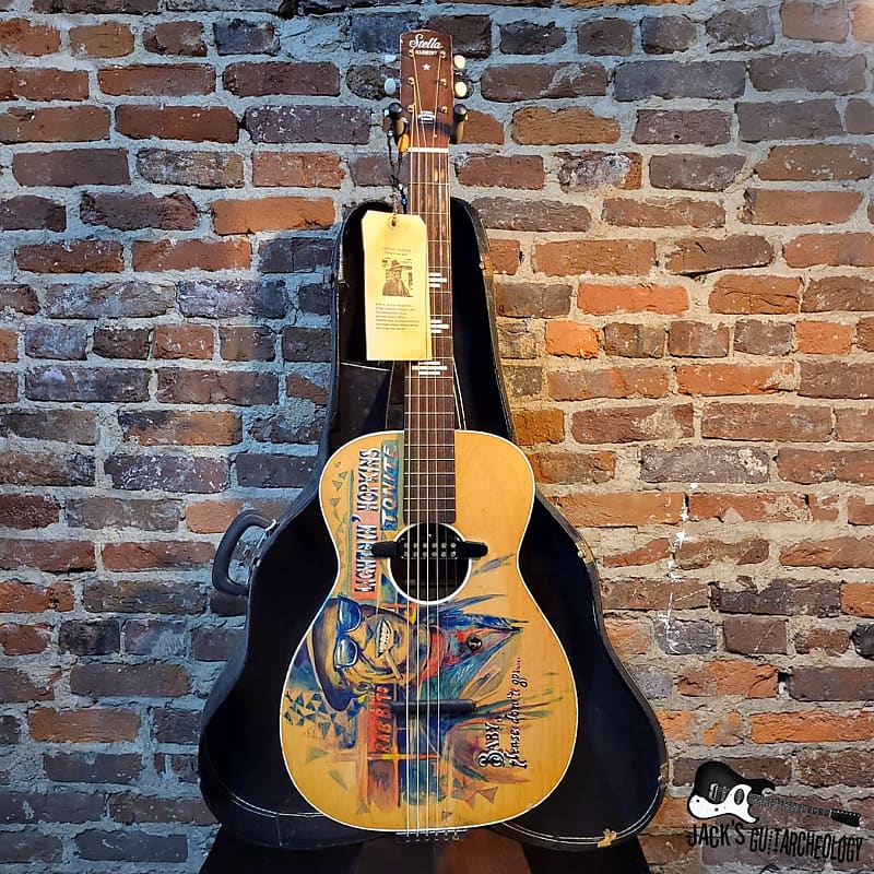 Harmony Stella "Lightnin' Hopkins" Rubber Bridge Guitar w/ Reverb