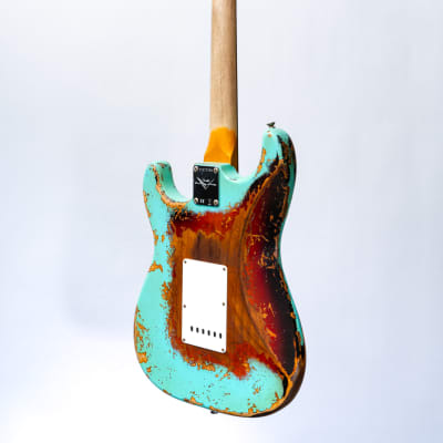 Fender Custom Shop Stratocaster '63 Super Heavy Relic 2024 - Super Faded Aged Surf Green over 3-Color Sunburst image 3