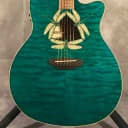 Luna Fauna Series Dragonfly Quilted Maple Cutaway w/ Electronics Trans Teal
