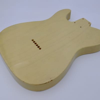 3lbs 9oz BloomDoom Nitro Lacquer Aged Relic Blonde T-style Vintage Custom Guitar Body image 12