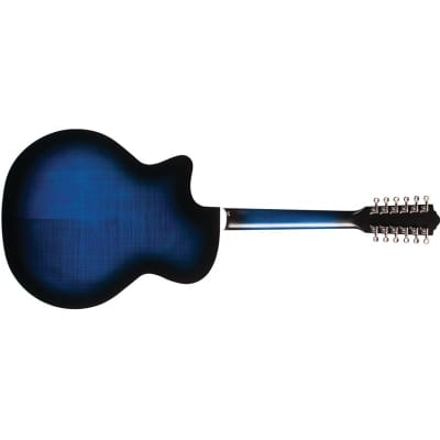 Guild F-2512CE Deluxe 12 String Jumbo Electro Acoustic, Flamed Maple, Dark Blue Burst image 3