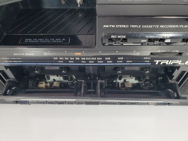 Vintage York P-1300 Triple Cassette Boombox Stereo System