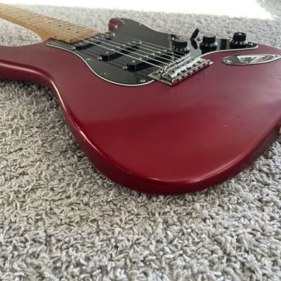 Fender Standard Stratocaster Satin 2002 MIM Metallic Red Maple Neck Guitar image 3