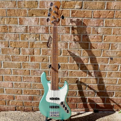 Sadowsky MetroExpress 21-fret Vintage JJ Bass 5-string Sage Green Metallic image 2