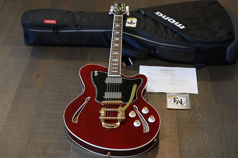 Unplayed! 2022 Kauer Guitars Super Chief Semi-Hollow Electric Guitar Wine Red w/ Bigsby + OGB image 1