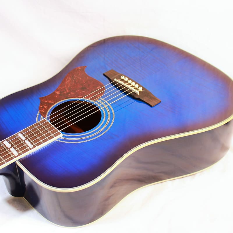 Limited Edition Epiphone Hummingbird Artist Dreadnought Acoustic Guitar in  Blue Burst