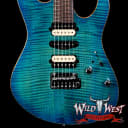 Suhr Custom Modern Set Neck HSH Flame Maple Top Indian Rosewood Fingerboard with Blower Switch Bahama Blue