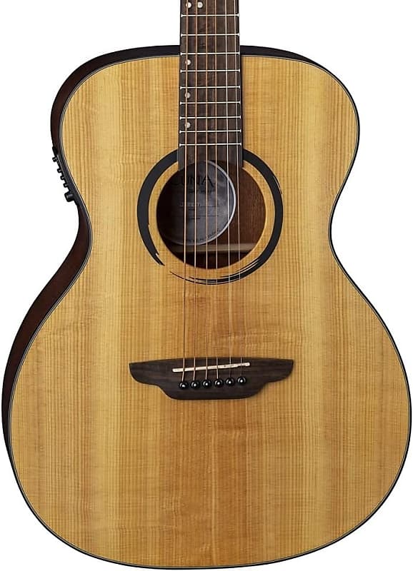 Luna Guitars 6 String Wabi Sabi Folk Solid Top Acoustic/Electric Guitar, Satin Natural, Right, E image 1