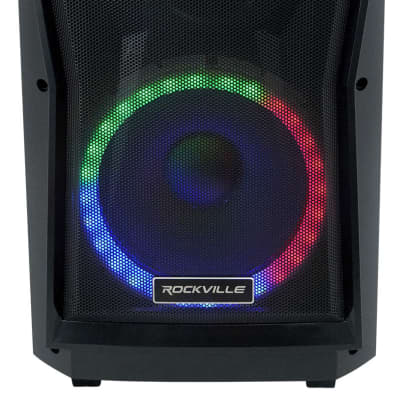 Rockville RockNGo 800 10" Portable Bluetooth Speaker w/LED+Wireless Microphones image 8