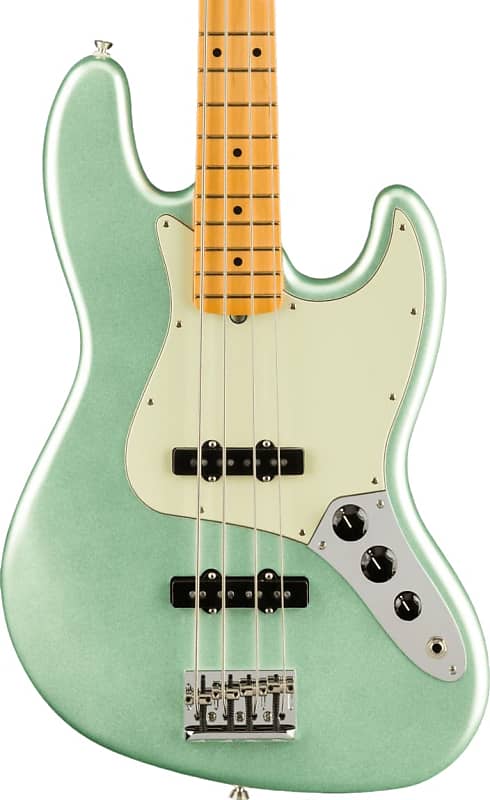 Fender American Professional II Jazz Bass Maple Fingerboard, Mystic Surf Green image 1