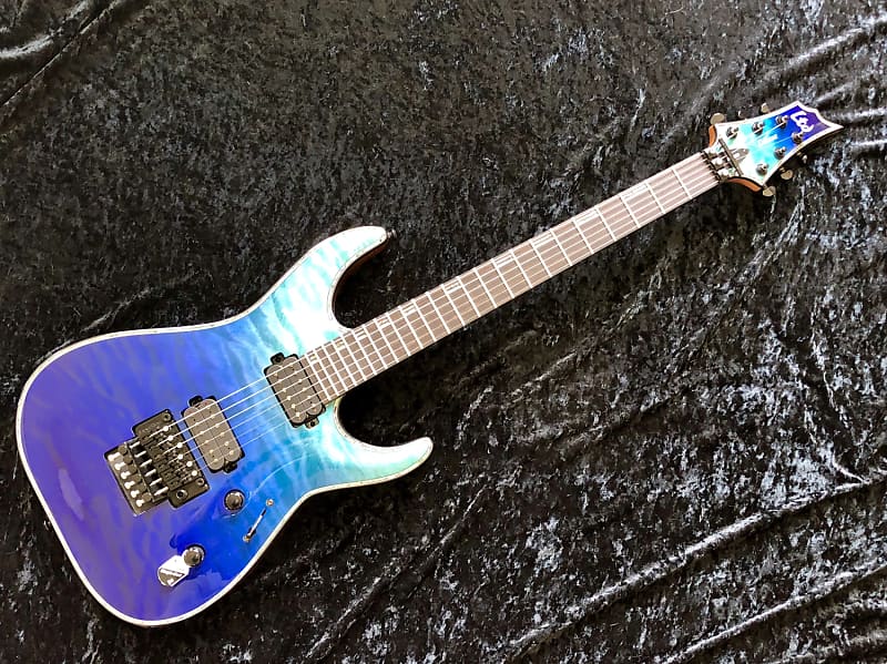 2019 ESP H-1001FR Quilt Top Violet Shadow Fade Guitar & Gig
