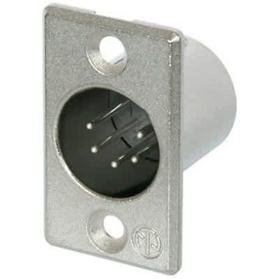 Neutrik NC5MP P Series 5 Pin Male Panel Mount Receptacle - Nickel/Silver