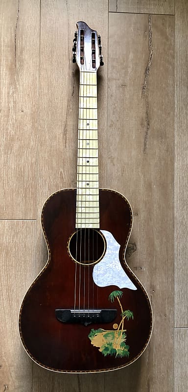 Stromberg Voisinet Hawaiian-decal Vintage Parlor Guitar 1920s image 1