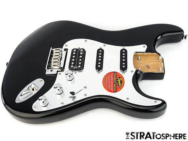 LOADED Fender Squier Standard HSS Fat Stratocaster Strat BODY Black SALE! image 1