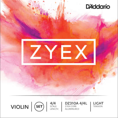 D'Addario DZ310A 4/4L Zyex 4/4 Violin Strings with Aluminum Wound D - Light