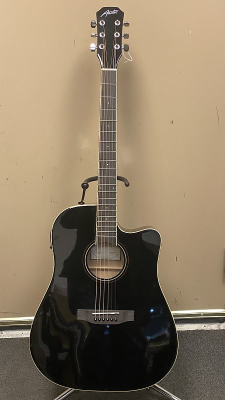Austin Guitars AA25-DECBK Acoustic Guitar Gloss Black image 1