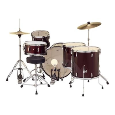 Pearl Roadshow 5pc Drum Set w/Hardware & Cymbals Wine Red RS525WFC/C91 image 6