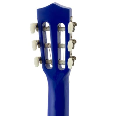 Tiger CLG4 Classical Guitar Starter Pack, 3/4 Size, Blue, Left Handed image 4